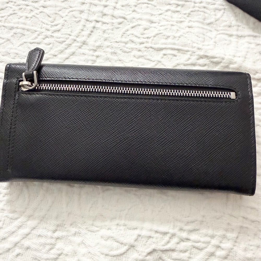 Prada Robot Black and Pink Embellished Saffiano Leather Wallet AUTHENTIC (Rare) - Picture 4 of 11